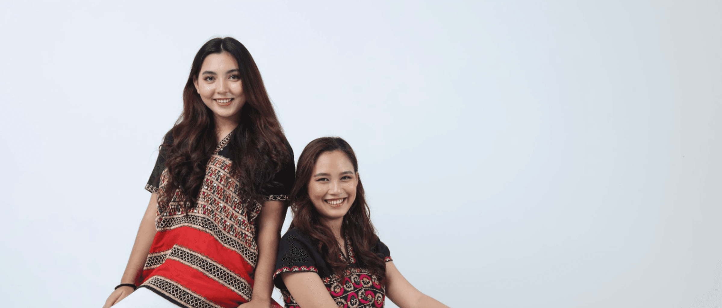 Founders of Hsoe & Soul wearing handwoven Karen traditional attire